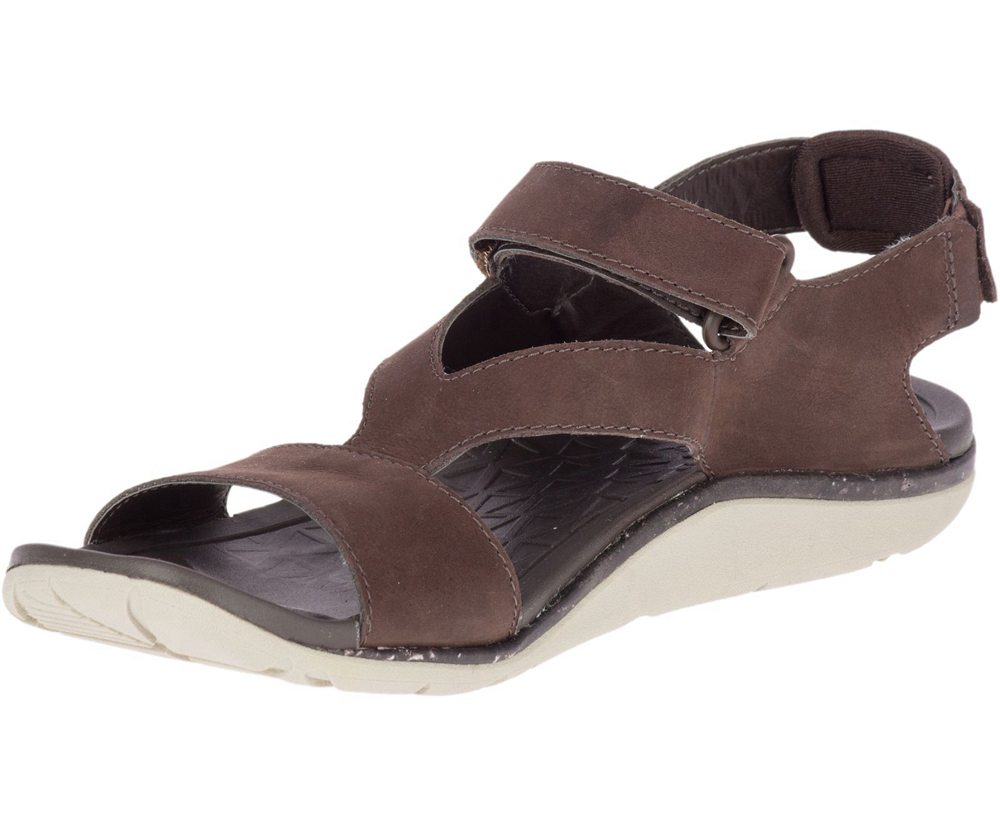 Merrell Sandals Brown - Trailway Backstrap Leather - Womens 92RCOKVHQ